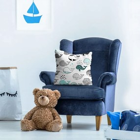 Dekorstudio Obliečka na vankúš s potlačou Veľryby D404-340-01