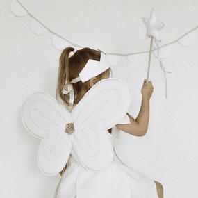 Ľanová kúzelná palička biela so zlatom