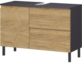 Tmavosivá skrinka pod umývadlo v dekore duba 80x56 cm Salinas - Germania