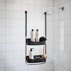 Matne čierna závesná plastová kúpeľňová polička Vesper – douceur d'intérieur