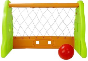 LEAN TOYS Detská futbalová bránka zeleno-oranžová