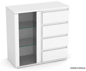 Drevona, komoda, REA AMY 9, biela