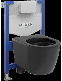 Mexen podomietkový WC systém Felix XS-F s WC misou Carmen, čierna matná - 6803388XX85