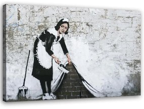 Gario Obraz na plátne Banksy maid - street art mural Rozmery: 60 x 40 cm