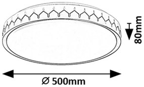 Rabalux 71304 - LED Stm. stropné svietidlo MALIN LED/48W/230V 3000-6500K + DO