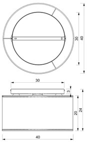 Luster prisadený LOFT SHADE 3xE27/60W/230V čierna/zlatá