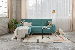 Variabilná tyrkysová menčestrová rozkladacia rohová pohovka Tori – Bonami Selection