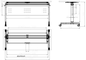 Mobilný stôl PRIMO MOBI, 1400 x 600 mm, biela podnož, čerešňa