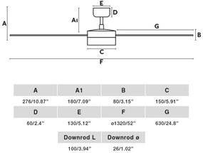 FARO 34297-1TW- LED Stmiev. ventilátor RUDDER L LED/20W/230V 2700/4000/6500K + DO