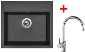 Set Sinks SOLO 560 Metalblack + VITALIA Chróm