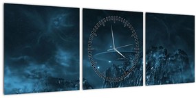 Obraz - Mimozemská misia (s hodinami) (90x30 cm)