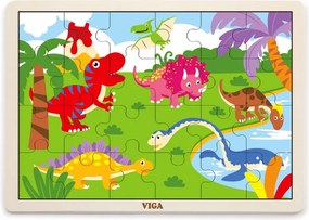 Puzzle na podstavci Viga 51460 24 dielikov - dinosaury