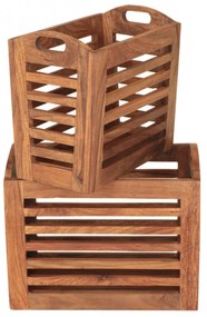 Indický nábytok - Kôš na noviny Kali 2ks indický masív palisander Two tone