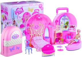 Lean Toys Domček pre bábiku v kufríku