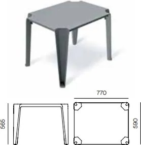 Záhradný konferenčný stolík LOTTIES 77x50x56,5 cm béžový