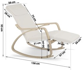 Global Income s.c. Hojdacie kreslo Suzi, béžové - hnědá