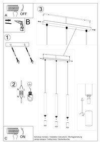 Sollux Lighting Závesné svietidlo WEZYR 3 biele