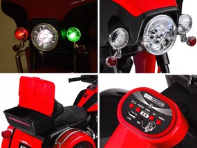 JOKOMISIADA Veľký akumulátorový motorkový chopper pre deti PA0254 červený