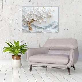 Sklenený obraz – 3D elegantný strom života (70x50 cm)