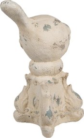 Béžová antik dekorácia vtáčik na podstavci Baroque - 33*21*47 cm