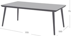 Sivý záhradný jedálenský stôl Hartman Sophie, 170 x 100 cm