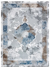 Dywany Łuszczów HRUBÝ KOBEREC DO OBÝVAČKY 80x100 ROZETA sivý #AT4538