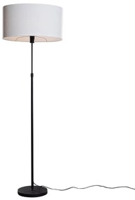 Stojacia lampa čierna s oválnym ľanovým tienidlom bielym 50 cm - Parte