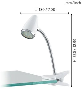 Eglo 94329 - LED Lampa so štipcom RICCIO 1xGU10-LED/3W/230V