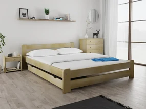 Posteľ Laura 140 x 200 cm, borovica Rošt: S lamelovým roštom, Matrac: Matrac DELUXE 10 cm