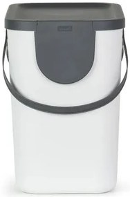 Odpadkový kôš stohovateľný, s nálepkami ALBULA, 25 l, biely/antracit
