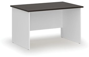 Kancelársky písací stôl rovný PRIMO WHITE, 1200 x 800 mm, biela/wenge