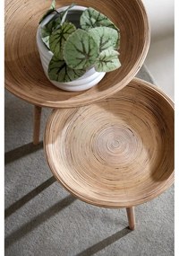 Ratanové okrúhle odkladacie stolíky v súprave 2 ks ø 56 cm Colon – Light &amp; Living