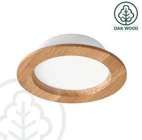 LED Podhľadové svietidlo WOODY SPOT LED/12,5W/230V 4000K dub ø 16 cm