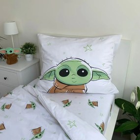 Bavlnené detské obliečky na jednolôžko 140x200 cm Star Wars Baby Yoda - Jerry Fabrics