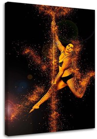 Obraz na plátně Tanec s píšťalami Zlatá žena - 80x120 cm