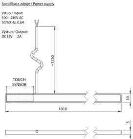 Sapho Sapho, LOREA LED pásik 101cm, 1W, teplá biela, LED100