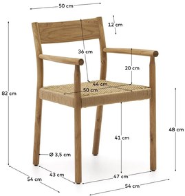 Jedálenská stolička z dubového dreva v prírodnej farbe Yalia – Kave Home