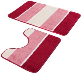 Sada kúpeľňových koberčekov MULTI B5020 červená dlaždice