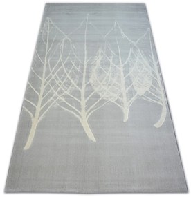 Kusový koberec SCANDI 18281/652- listy sivý / krémový