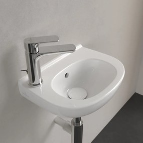 VILLEROY &amp; BOCH O.novo Compact závesné umývadielko s otvorom vľavo, s prepadom, 360 x 275 mm, biela alpská, s povrchom CeramicPlus, 536039R1