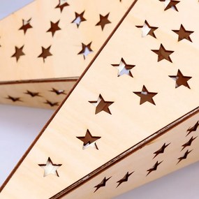 Solight LED drevená vianočná hviezda, 20x LED, 65cm, 2x AA, 1v293