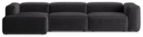 Tmavosivá menčestrová rohová pohovka (ľavý roh/s leňoškou) Bergamo – Cosmopolitan Design