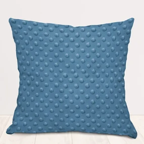 Biante Detská obliečka na vankúš Minky 3D bodky MKP-044 Kovová modrá 45 x 45 cm