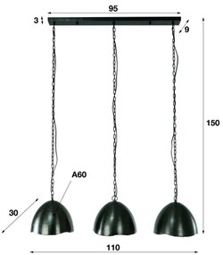 Luster 78-27 3L Ø30cm Mirror  - Komfort-nábytok