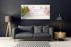 Obraz plexi Tulipány srdce umenie 120x60 cm