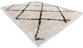 Koberec FLUFFY 2373 shaggy kratka, trellis - krém / antracit