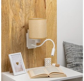 Brilagi - LED Nástenná lampa NUBILA 1xE27/25W/230V +LED/3W biela/svetlohnedá