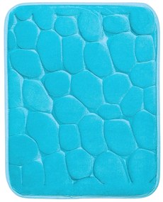 BO-MA, Protišmyková kúpeľňová predložka 3D 0133 tyrkys, 50x80, modrá, kúpeľňa