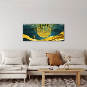Obraz - Abstrakcia, Zlatá krajina (120x50 cm)