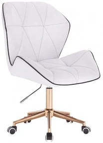 LuxuryForm DESIGN Stolička MILANO MAX na zlatej podstave s kolieskami - biela